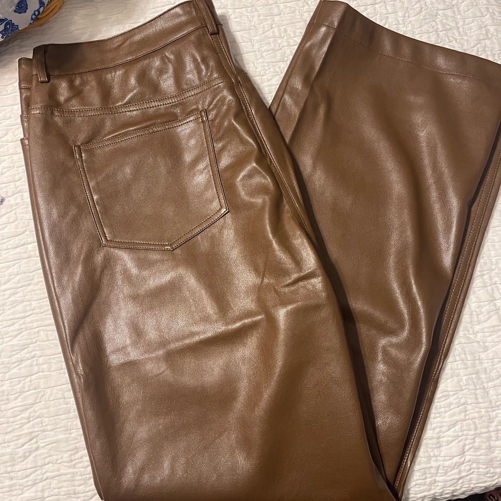 Brown leather pants from Pink Lily